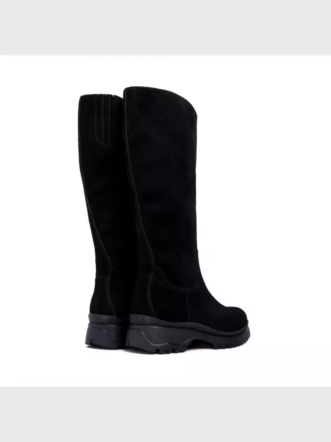 Female high boots Respect: black, Winter - 01