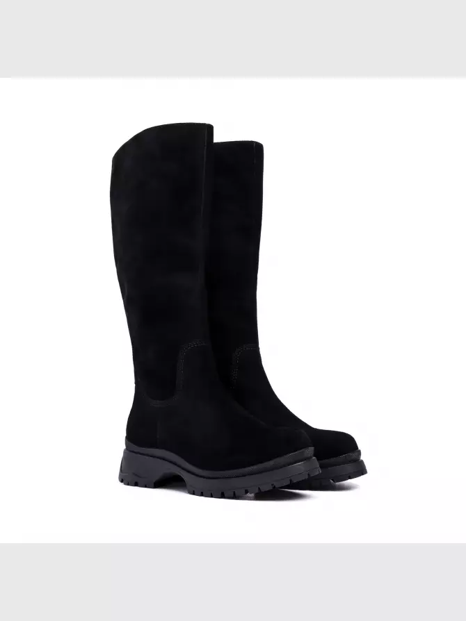 Female high boots Respect: black, Winter - 00