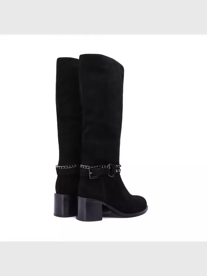 Female high boots Respect: black, Winter - 01