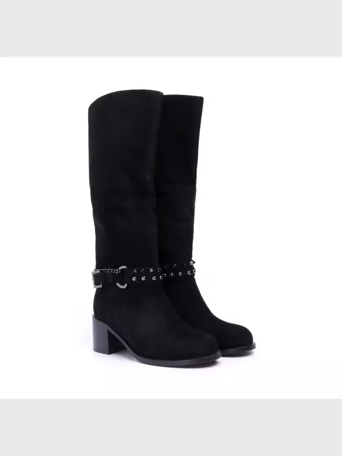 Female high boots Respect: black, Winter - 00