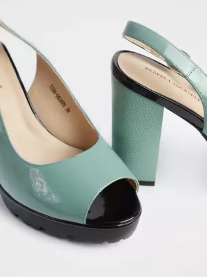 Female sandals Respect:  green, Summer - 02