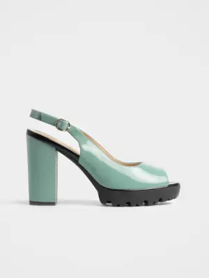 Female sandals Respect:  green, Summer - 01