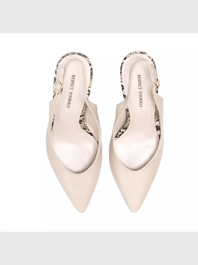Female heeled sandals Respect: beige, Summer - 01