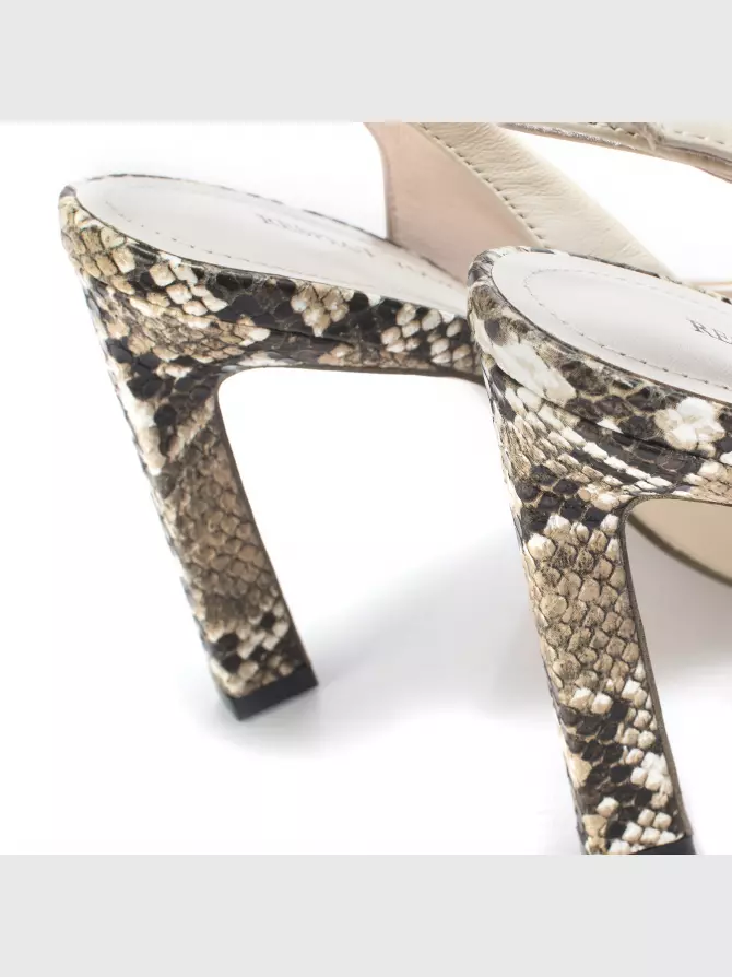 Female heeled sandals Respect: beige, Summer - 03