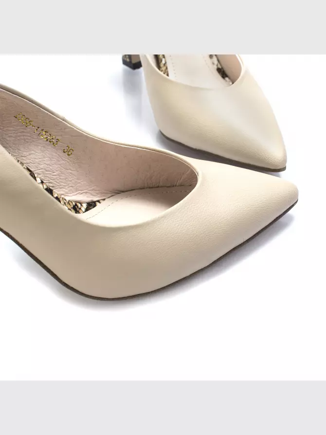 Female heeled sandals Respect: beige, Summer - 04