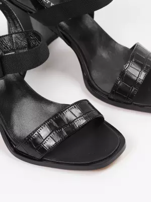 Female heeled sandals Respect:  black, Summer - 02