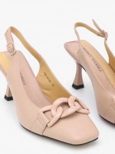 Female heeled sandals Respect:  beige, Summer - 02