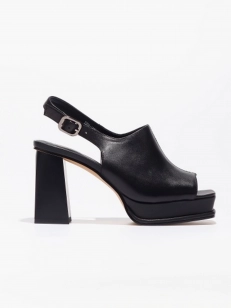 Female heeled sandals Respect:  black, Summer - 01