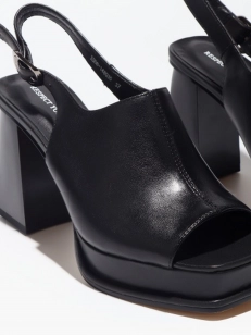 Female heeled sandals Respect:  black, Summer - 02