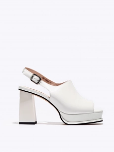 Female heeled sandals Respect:  white, Summer - 01