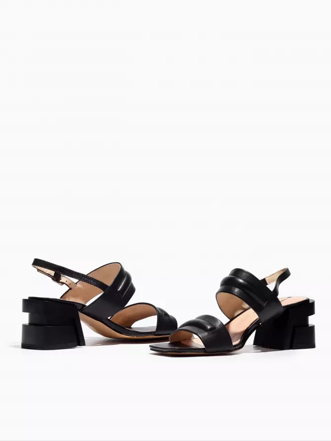 Female heeled sandals Respect: black, Summer - 04