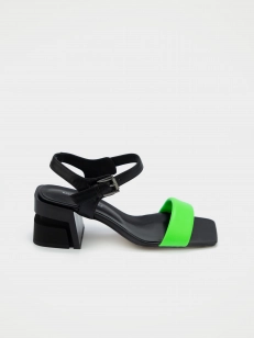 Female heeled sandals Respect:  green, Summer - 01