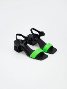 Female heeled sandals Respect:  green, Summer - 02