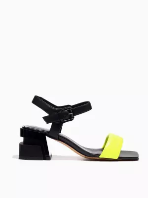 Female heeled sandals Respect:  yellow, Summer - 01