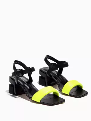 Female heeled sandals Respect:  yellow, Summer - 02