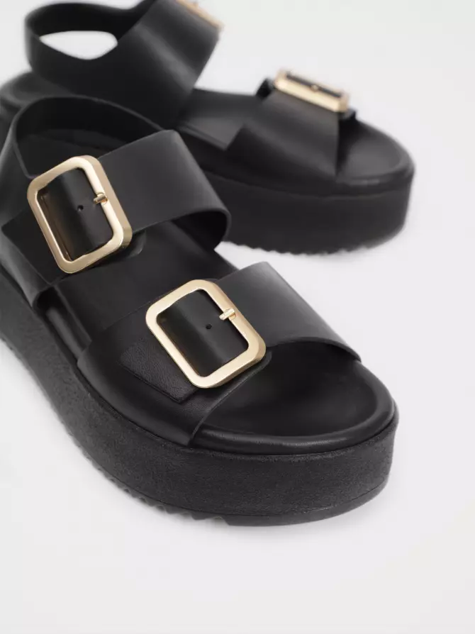 Female heeled sandals URBAN TRACE: black, Summer - 02