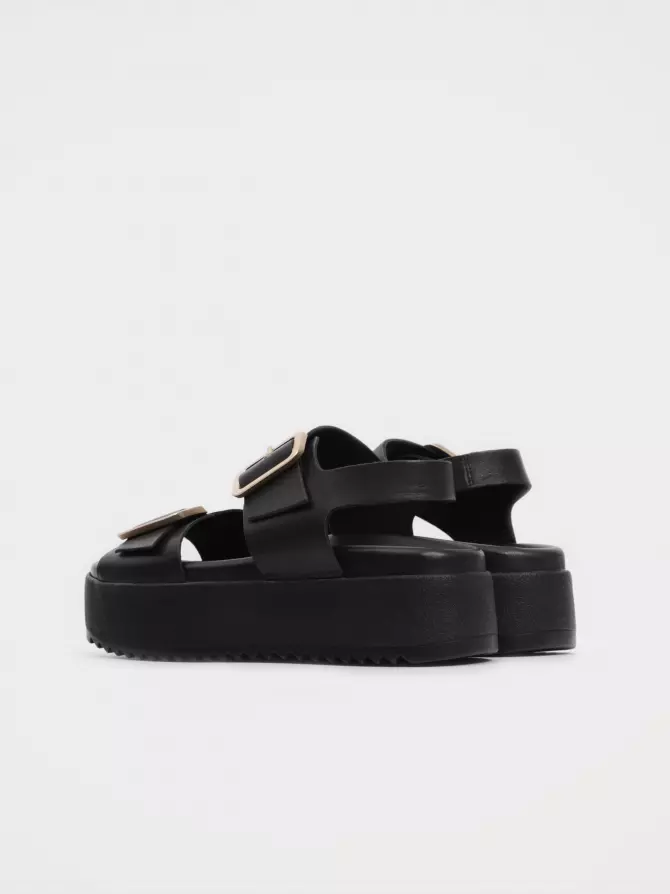 Female heeled sandals URBAN TRACE: black, Summer - 03