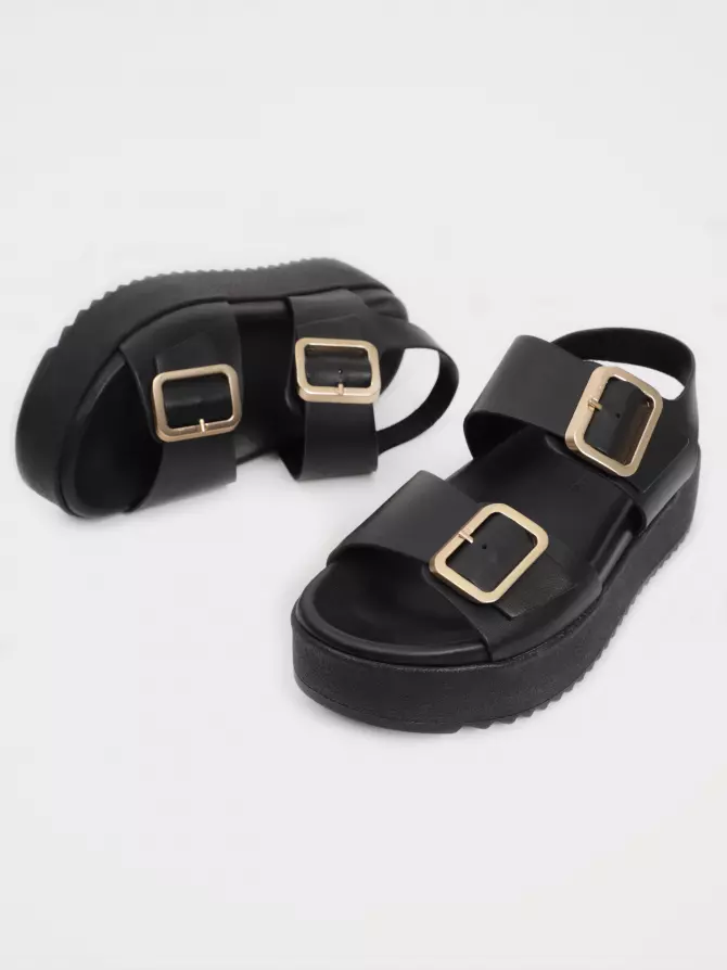Female heeled sandals URBAN TRACE: black, Summer - 04