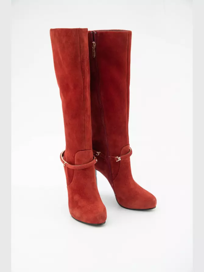 Женские сапоги Respect: красный, Деми - 03