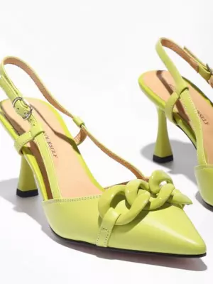 Female heeled sandals Respect:  yellow, Summer - 02