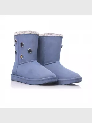 Female boots :  blue, Winter - 02