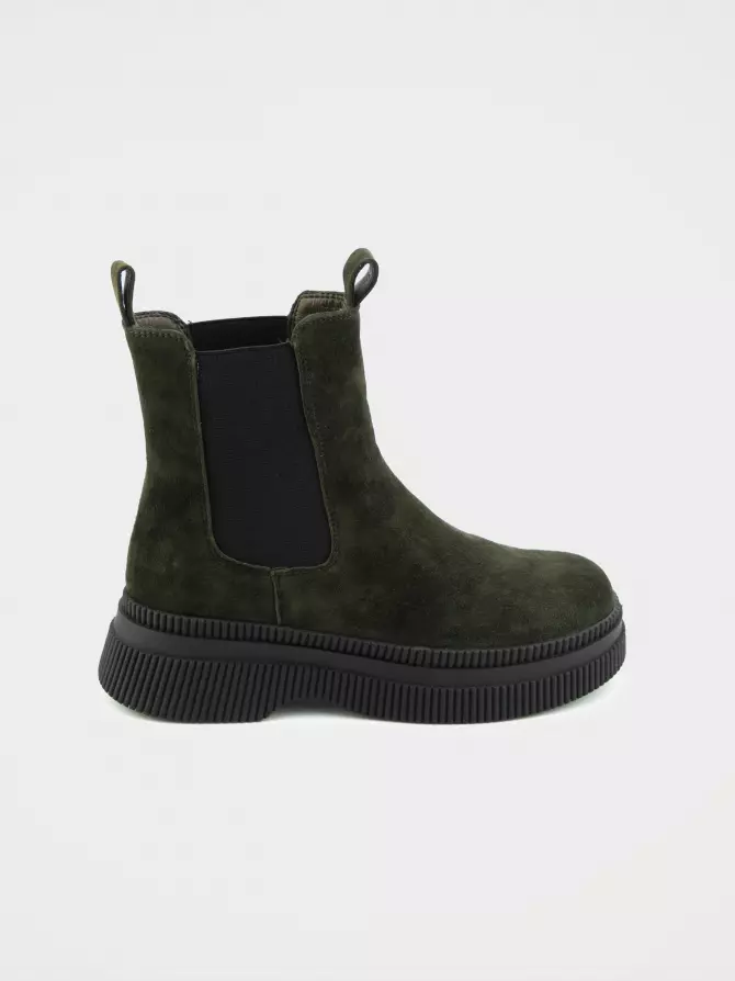 Female boots URBAN TRACE: green, Winter - 00