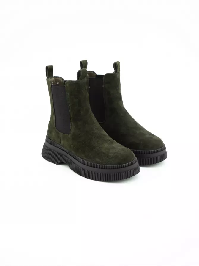 Female boots URBAN TRACE: green, Winter - 01