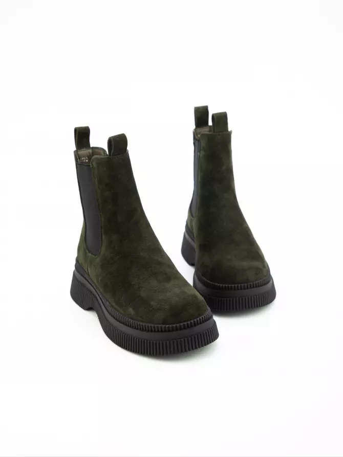 Female boots URBAN TRACE: green, Winter - 03