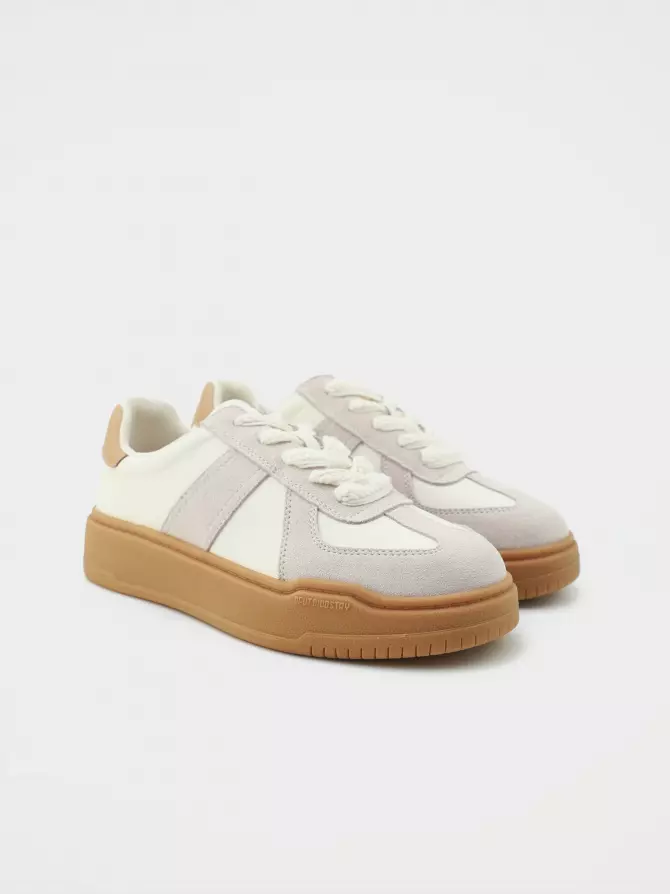 Female sneakers URBAN TRACE: beige, Summer - 01