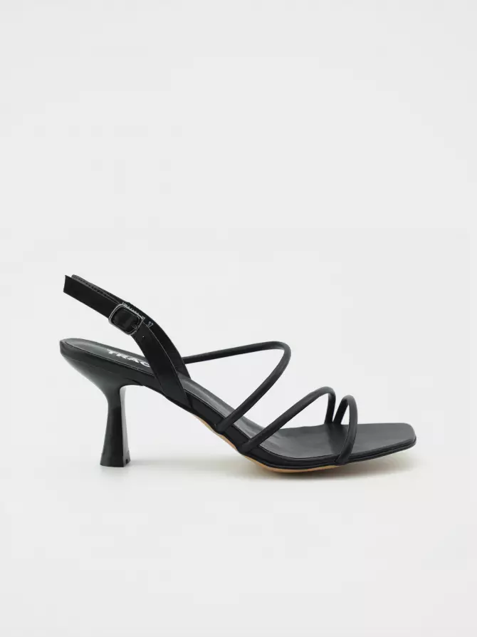 Female heeled sandals URBAN TRACE: black, Summer - 00