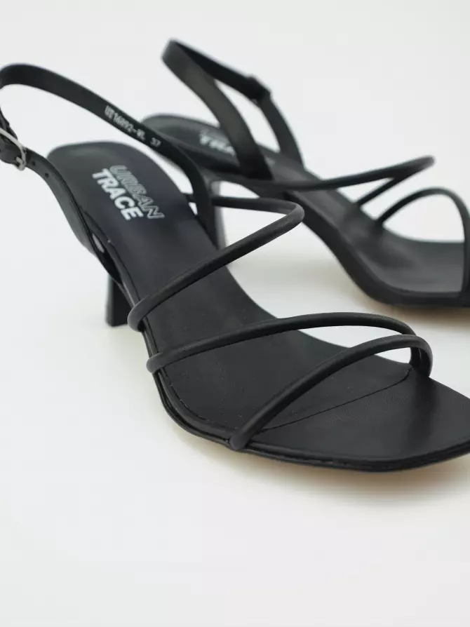 Female heeled sandals URBAN TRACE: black, Summer - 02