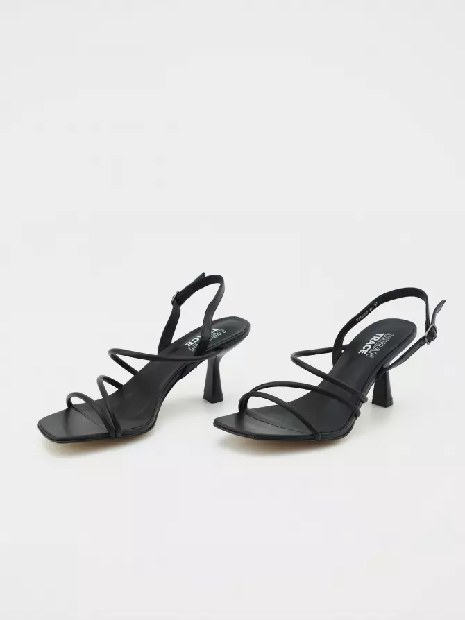 Female heeled sandals URBAN TRACE: black, Summer - 04