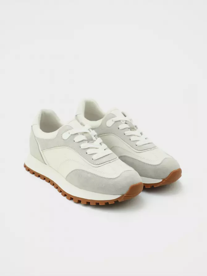 Female sneakers URBAN TRACE: beige, Summer - 01