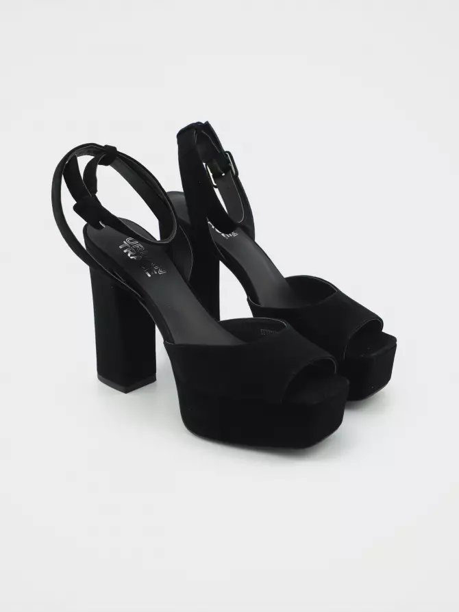 Female heeled sandals URBAN TRACE: black, Summer - 01