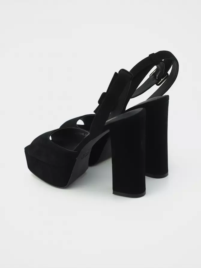 Female heeled sandals URBAN TRACE: black, Summer - 03