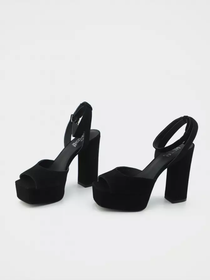 Female heeled sandals URBAN TRACE: black, Summer - 04