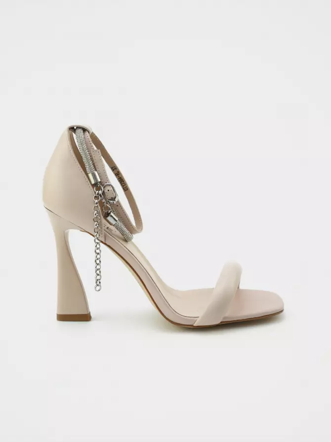 Female heeled sandals URBAN TRACE: beige, Summer - 00