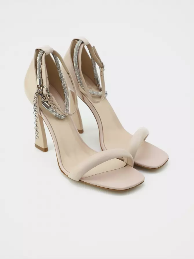 Female heeled sandals URBAN TRACE: beige, Summer - 01