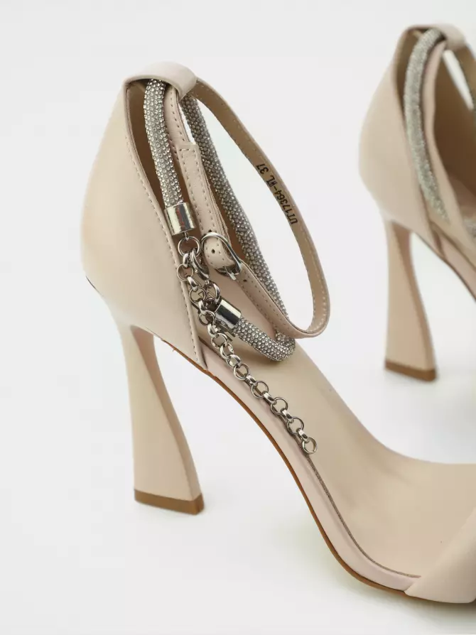 Female heeled sandals URBAN TRACE: beige, Summer - 02