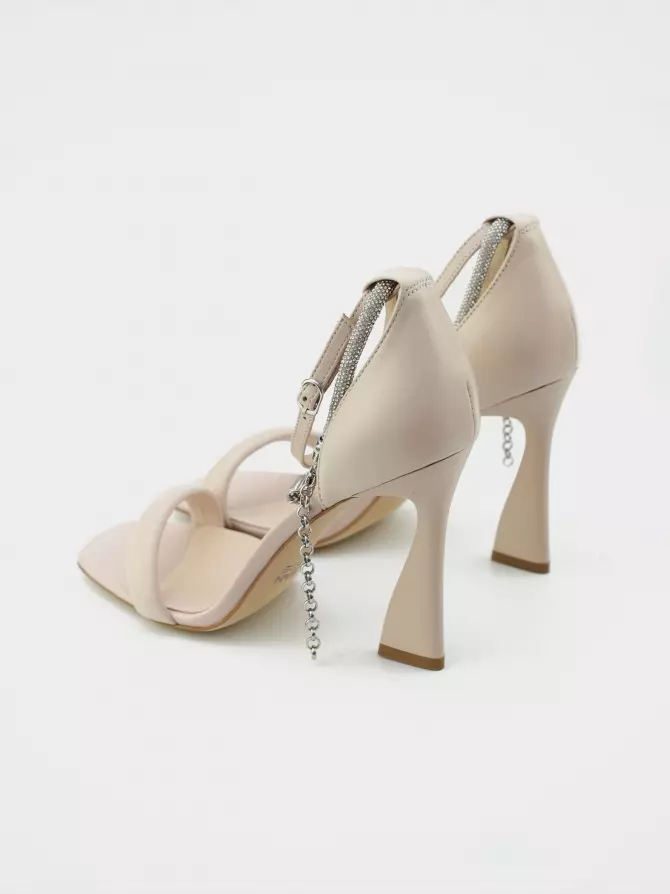 Female heeled sandals URBAN TRACE: beige, Summer - 03