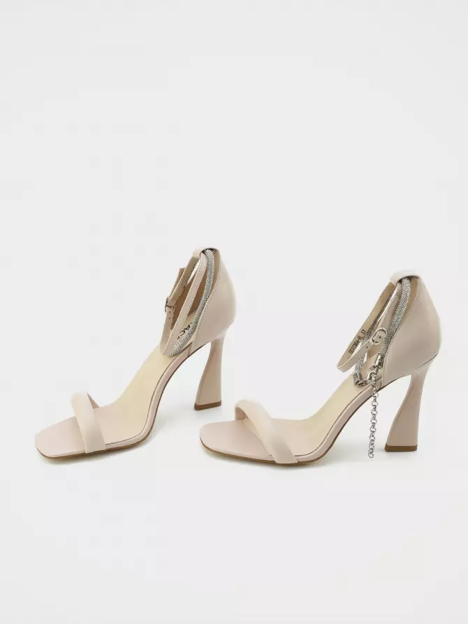 Female heeled sandals URBAN TRACE: beige, Summer - 04