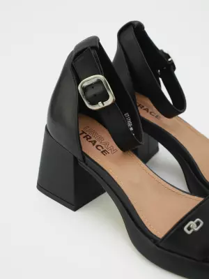 Female heeled sandals URBAN TRACE:  black, Summer - 02