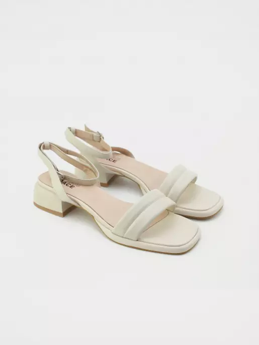 Female heeled sandals URBAN TRACE: beige, Summer - 01