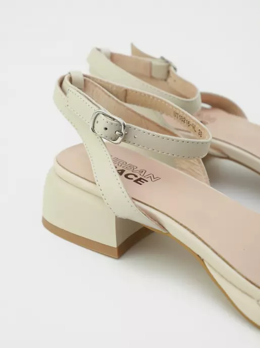 Female heeled sandals URBAN TRACE: beige, Summer - 02
