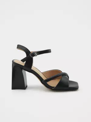 Female heeled sandals URBAN TRACE:  black, Summer - 01