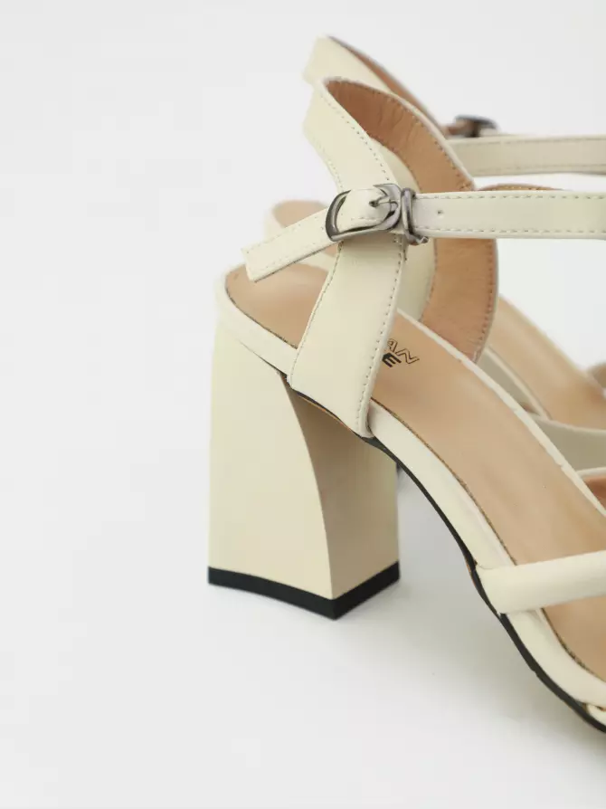 Female heeled sandals URBAN TRACE: beige, Summer - 02