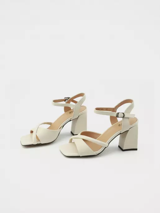 Female heeled sandals URBAN TRACE: beige, Summer - 04