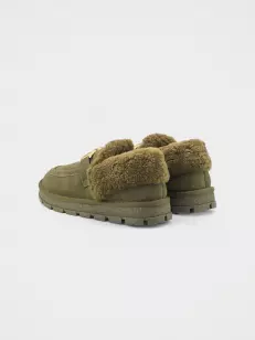 Women's loafers URBAN TRACE:  green, Winter - 02