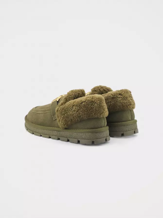 Women's loafers URBAN TRACE: green, Winter - 02