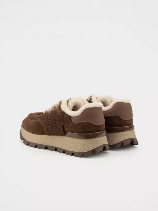 Female sneakers URBAN TRACE: brown, Winter - 03